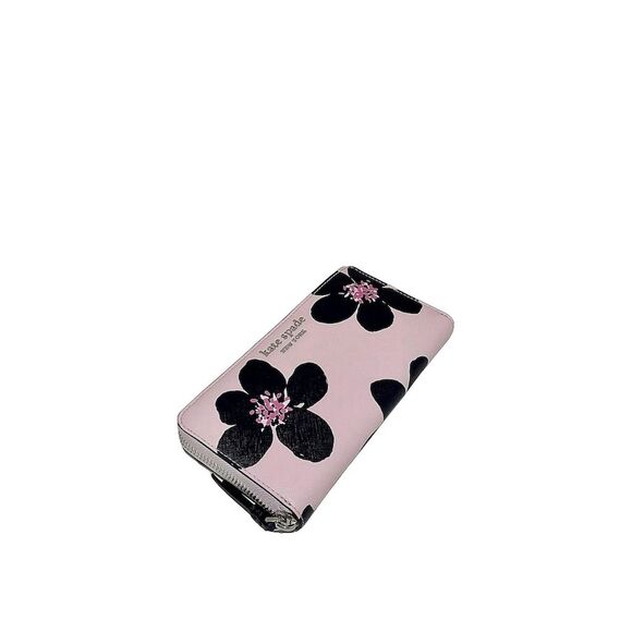 Kate Spade Women's Pink Floral Zip-Around Wallet Credit Card Holder - Picture 2 of 7